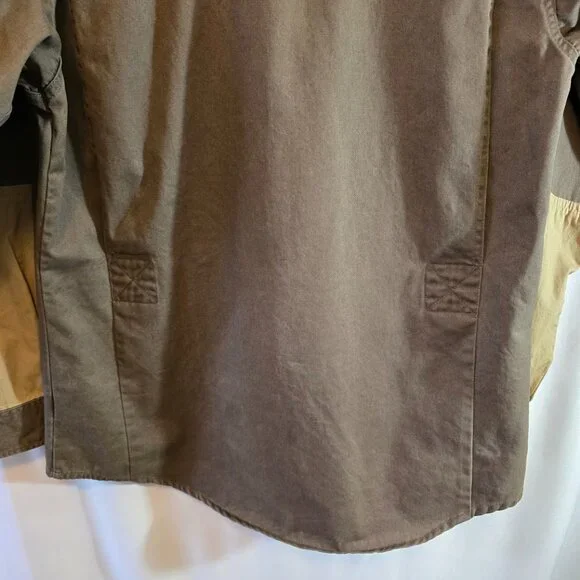 REDHEAD MENS 90S VINTAGE OUTDOOR 100% COTTON SHIRT BROWN TAN LONG SLEEVE MEDIUM - Picture 9 of 11